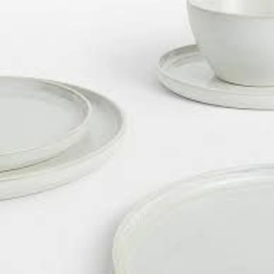 WATERSIDE WHITE REACTIVE GLAZE 12-PIECE DINNER SET - COLLECTION ONLY 