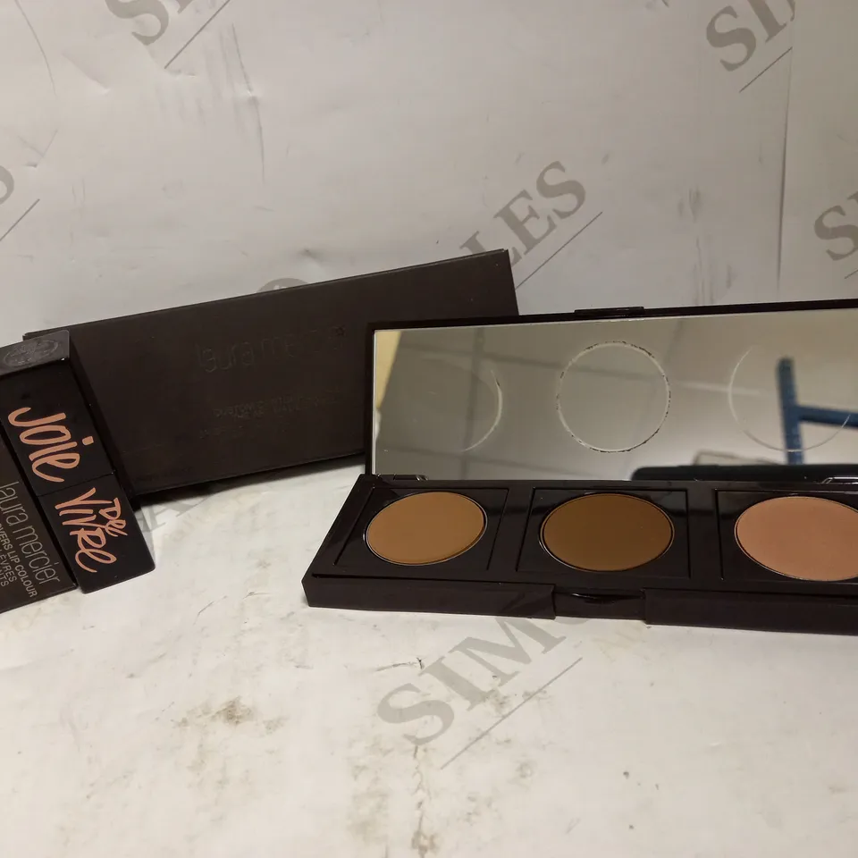 LOT OF 2 LAURA MERCIER PRODUCTS TO INICLUDE Custom Contour Compact & VELOUR LOVERS LIP COLOUR - JOY