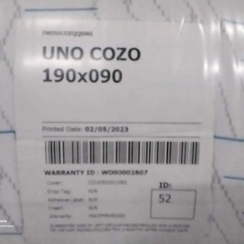 BAGGED & ROLLED UNO COZO MATTRESS 190 × 90
