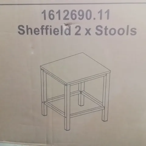 BOXED SET OF 2 VANAHEIM STEEL ACCENT STOOLS