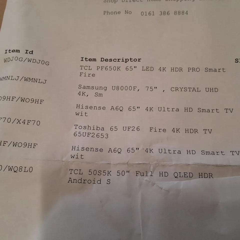 PALLET CONTAINING 6 ASSORTED DAMAGED TVS