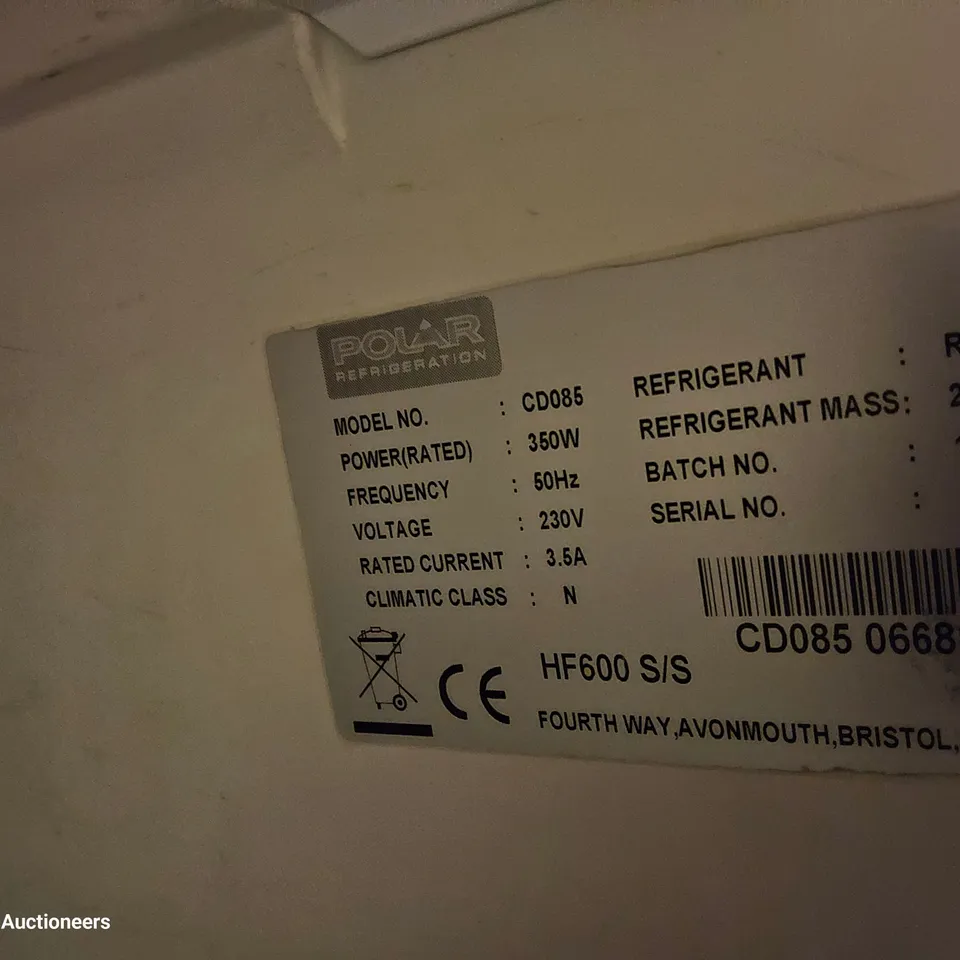 POLAR TALL COMMERCIAL FRIDGE CD086