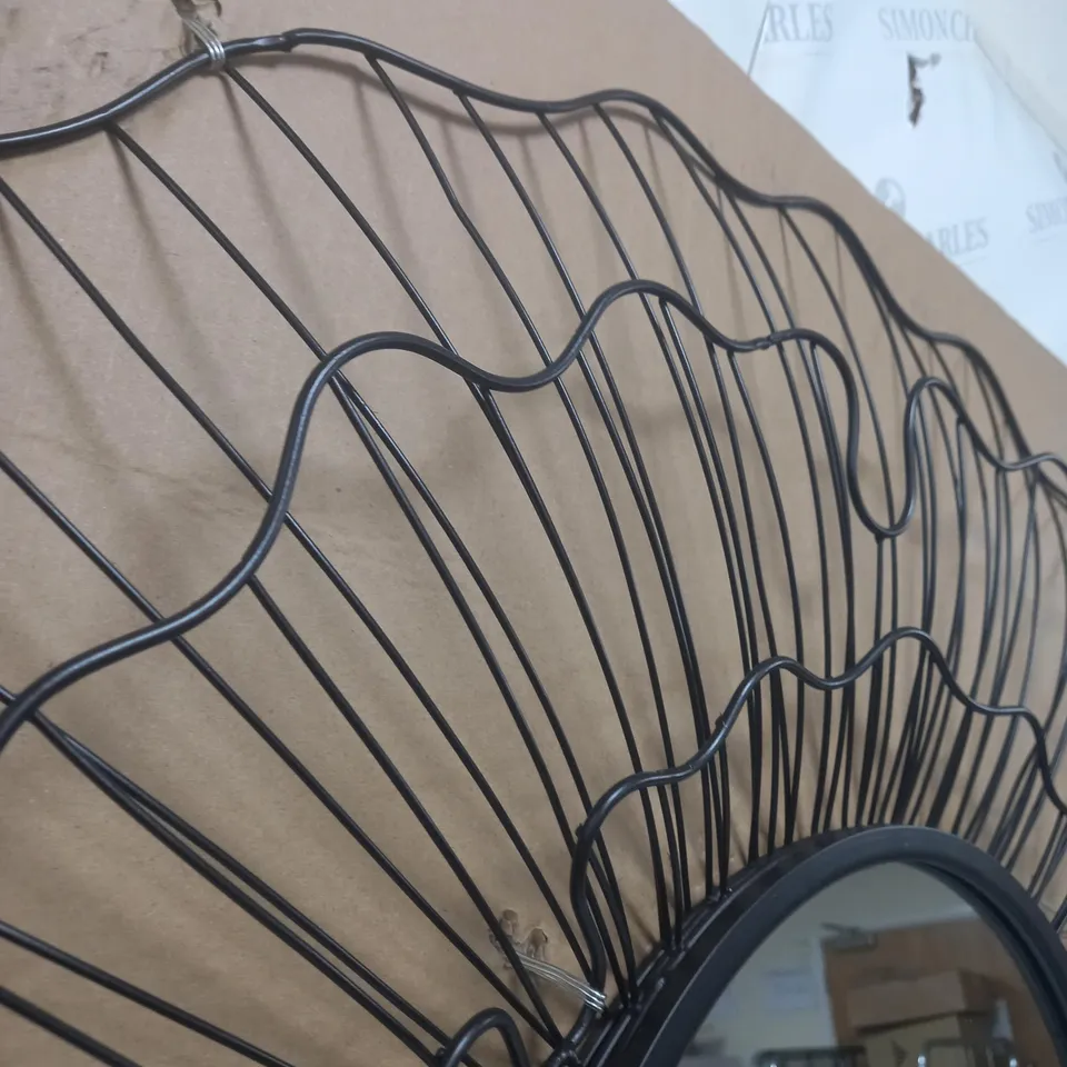 MIRROR SURROUNDED BY METAL DETAILING 100CM - COLELCTION ONLY