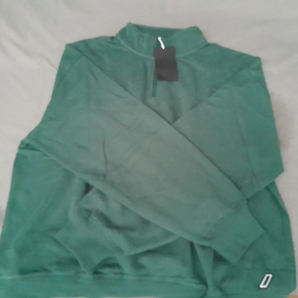 ZARA ATHLETICZ 1/4 ZIP LONG SLEEVE SWEATSHIRT IN GREEN SIZE XL