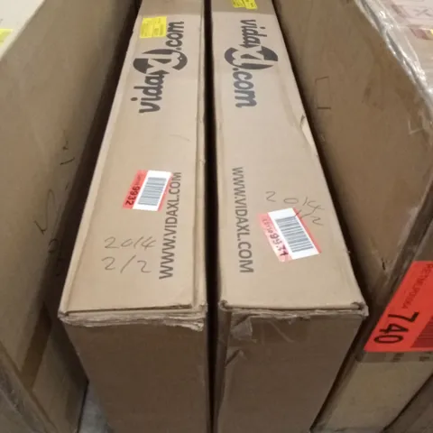 BOXED VIDAXL BED FRAME WITH HEADBOARD OLD WOOD SOLID PINE WOOD (2 BOXES)