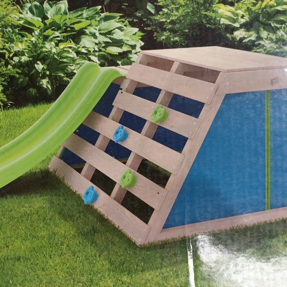 BOXED OUTDOOR WOODEN CLIMB & SLIDE - COLLECTION ONLY RRP £249.99