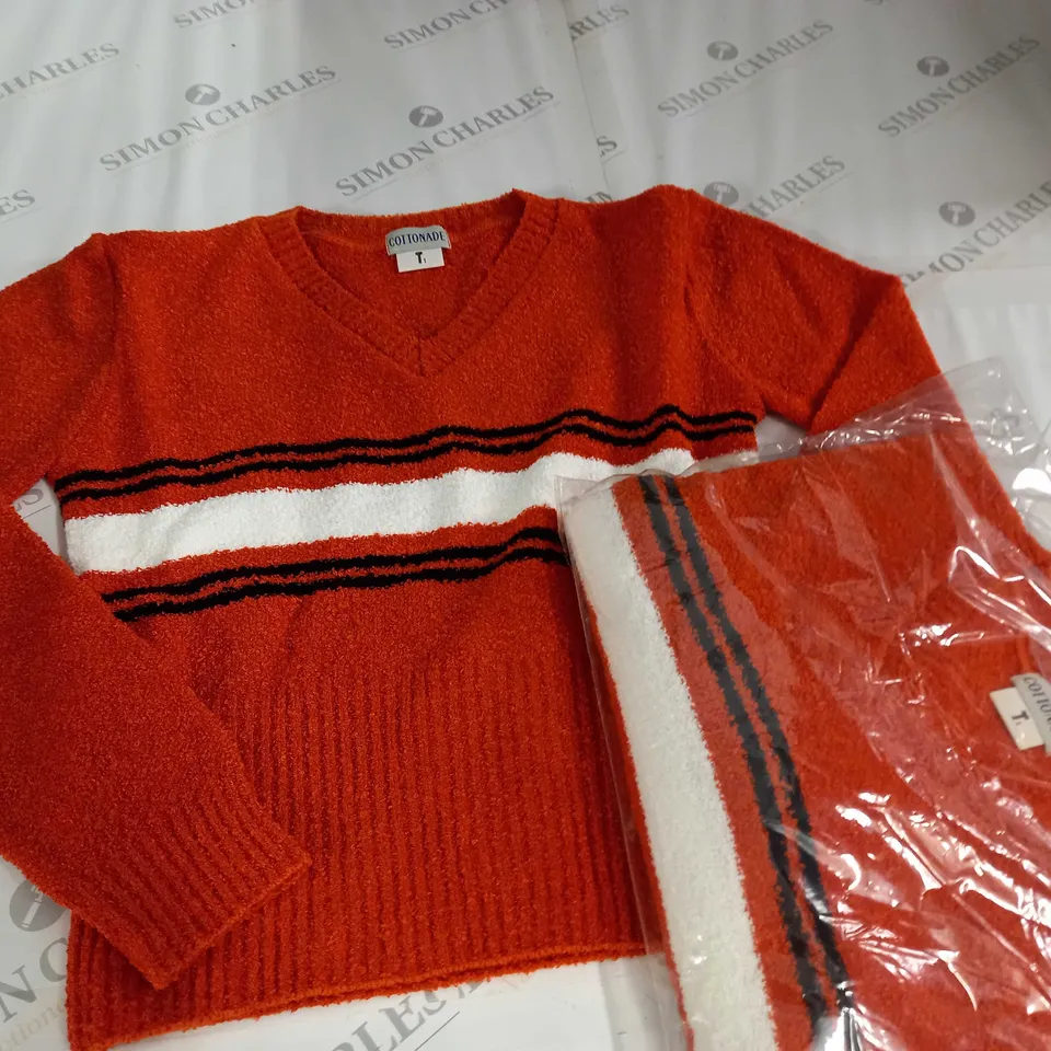 LOT OF 10 COTTONADE ORANGE JUMPERS - VARIOUS SIZES