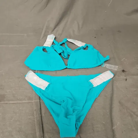 FASHIONOVA SHE'S A GEM 2PCE BIKINI IN TURQUOISE SIZE M