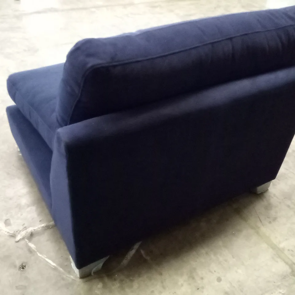 QUALITY THE LOUNGE CO DESIGNER LOLA LARGE CENTRE UNIT - BLUE FABRIC 