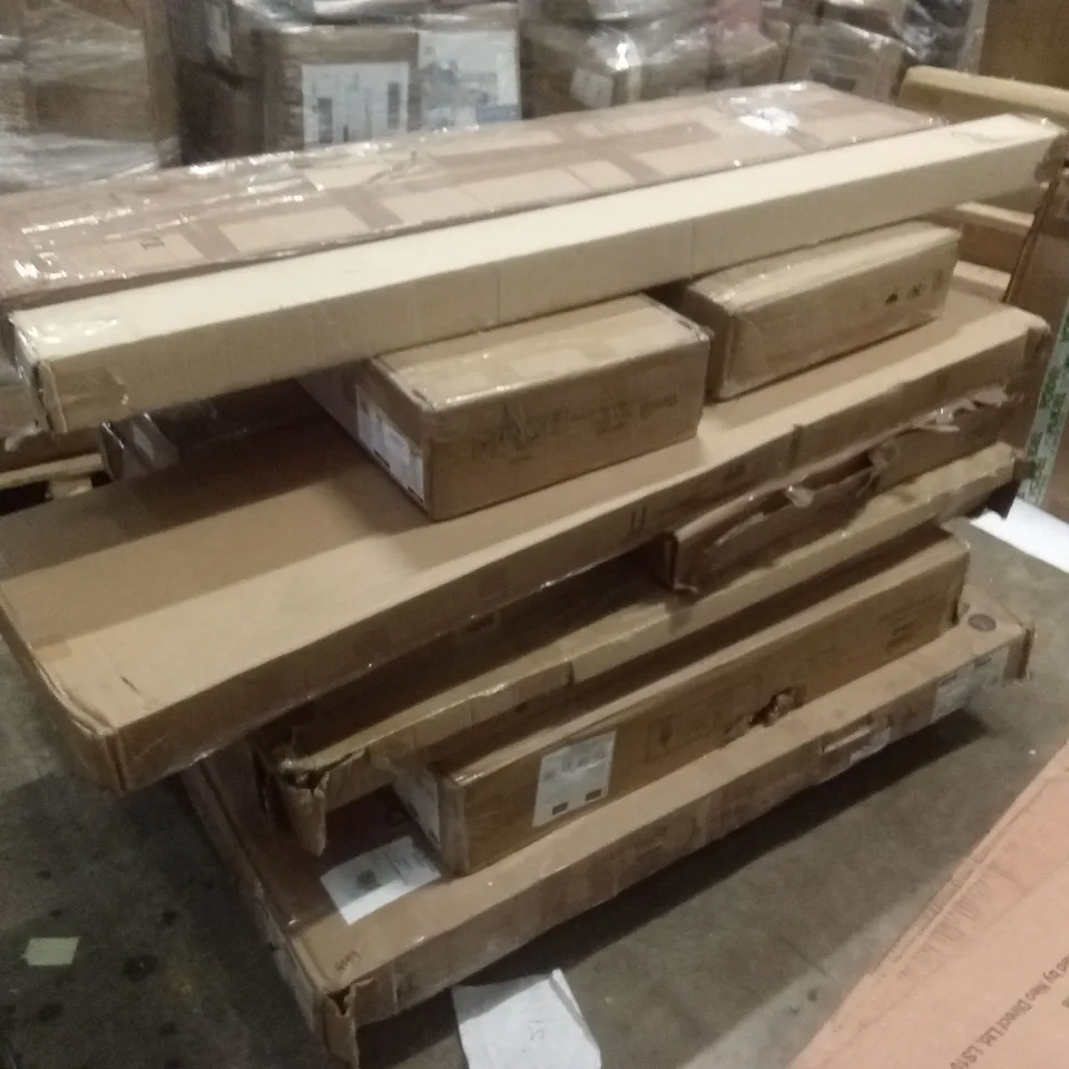 PALLET OF ASSORTED DESIGNER FURNITURE AND FURNITURE PARTS