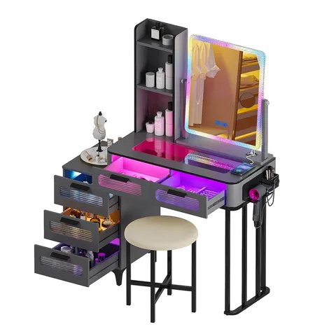 BOXED MAKEUP VANITY WITH LED LIGHT 