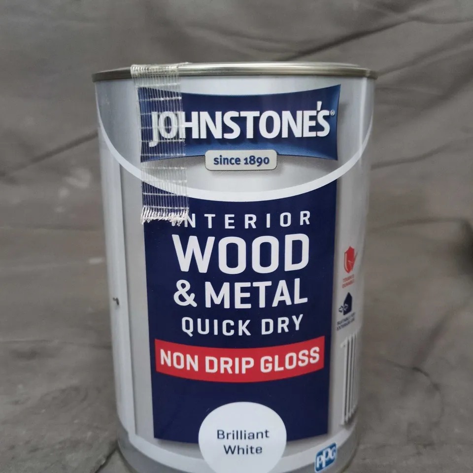 JOHNSTONE'S INTERIOR WOOD & METAL QUICK DRY GLOSS PAINT – BRILLIANT WHITE - 1.25 L 