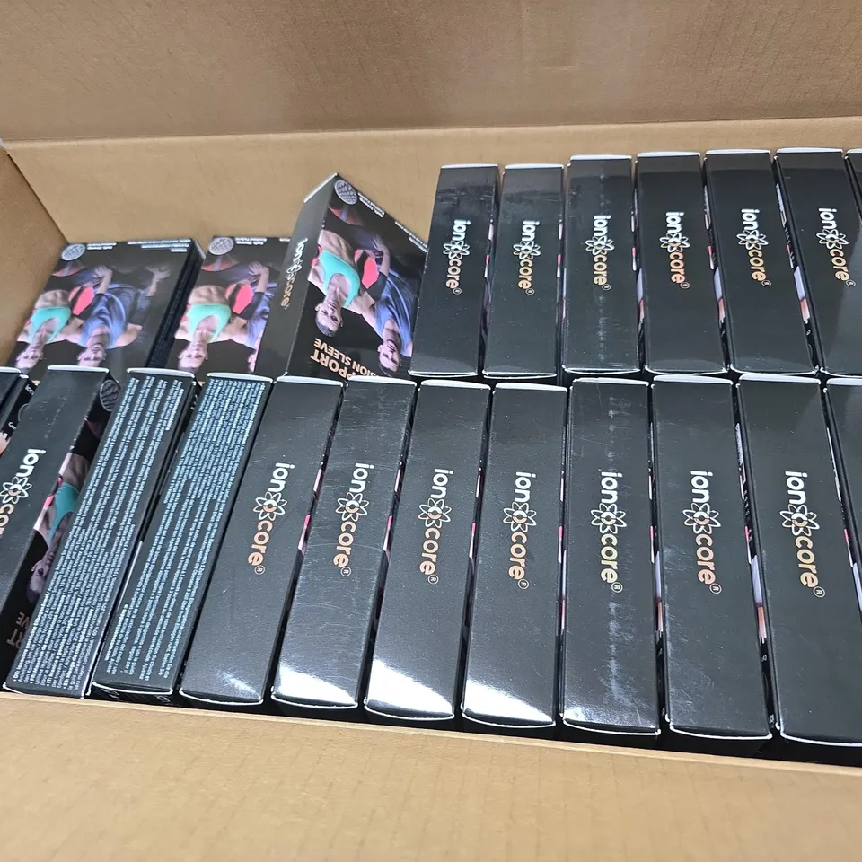 APPROXIMATELY 50 BOXED IONCORE ELBOW SUPPORT COMPRESSION SLEEVES