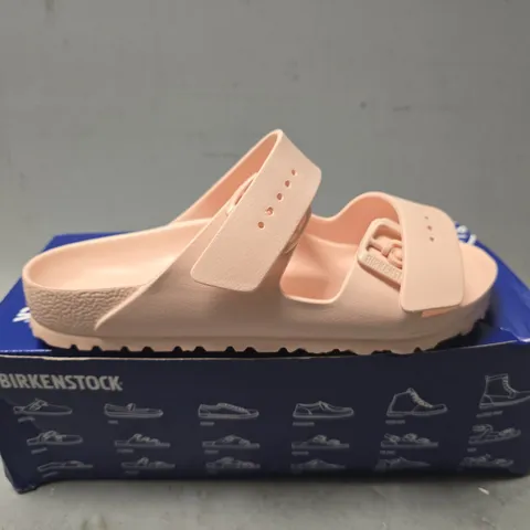 BOXED PAIR OF BIRKENSTOCK ARIZONA EVA SANDALS IN PINK - UK 5