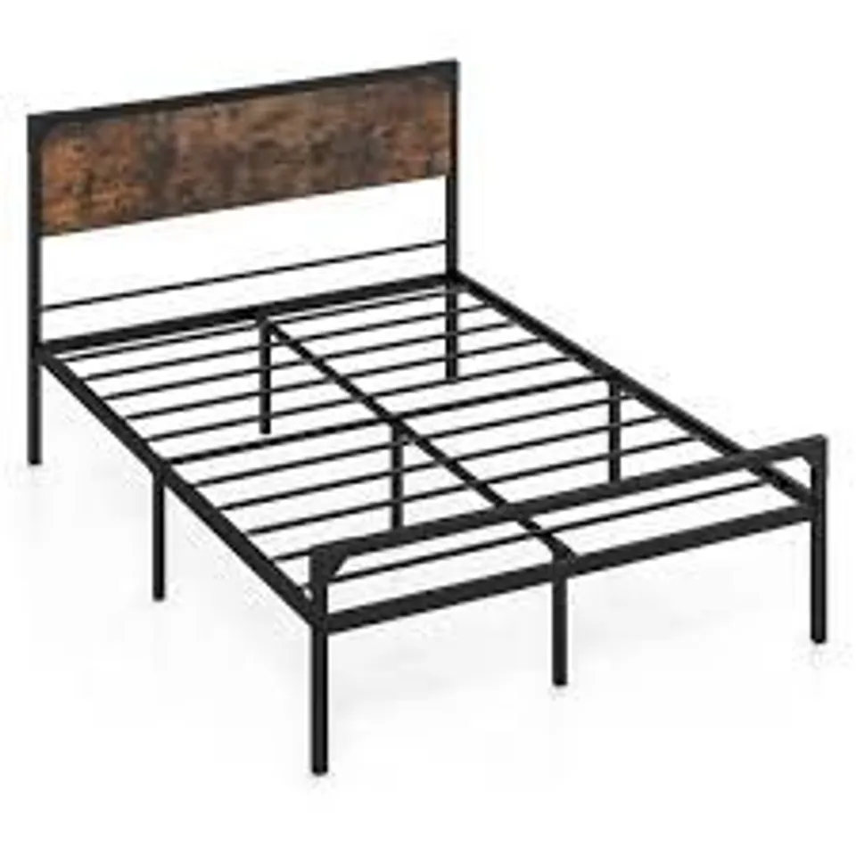 BOXED COSTWAY QUEEN METAL PLATFORM BED FRAME WITH 9 SUPPORT LEGS