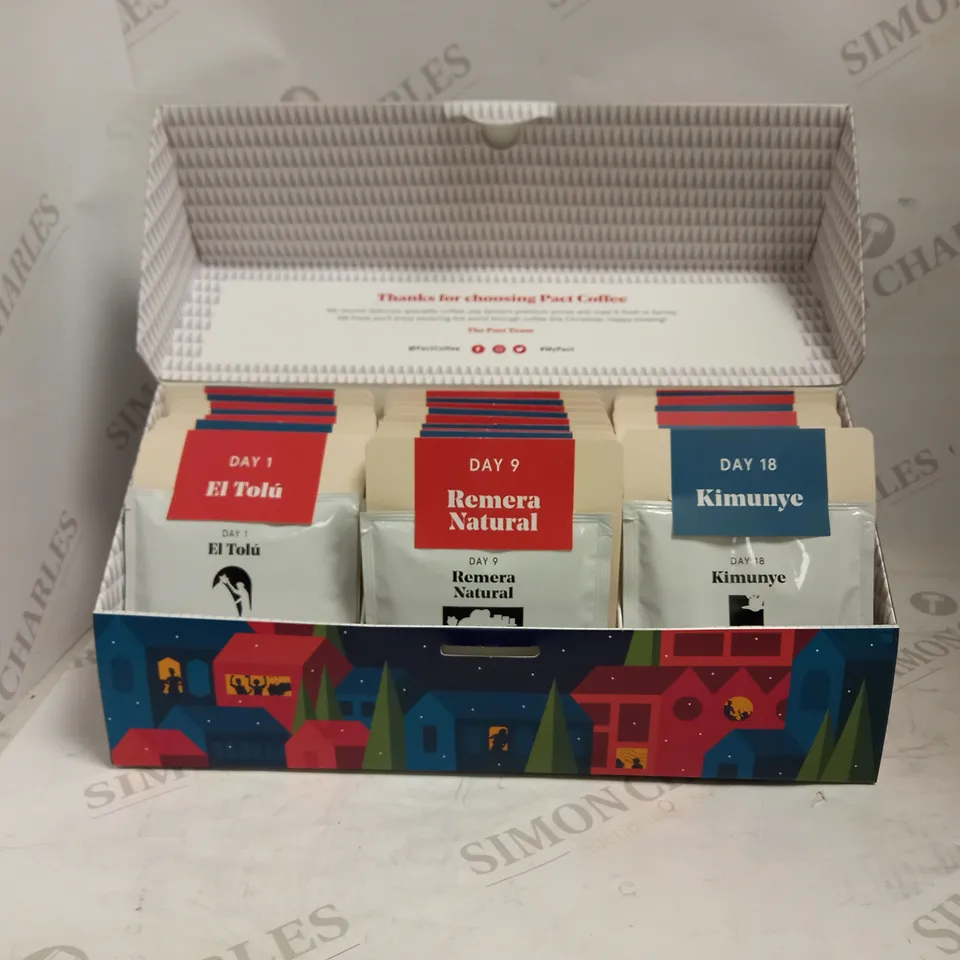 LOT OF 3 PACT COFFEE 25-DAY ADVENT CALENDARS
