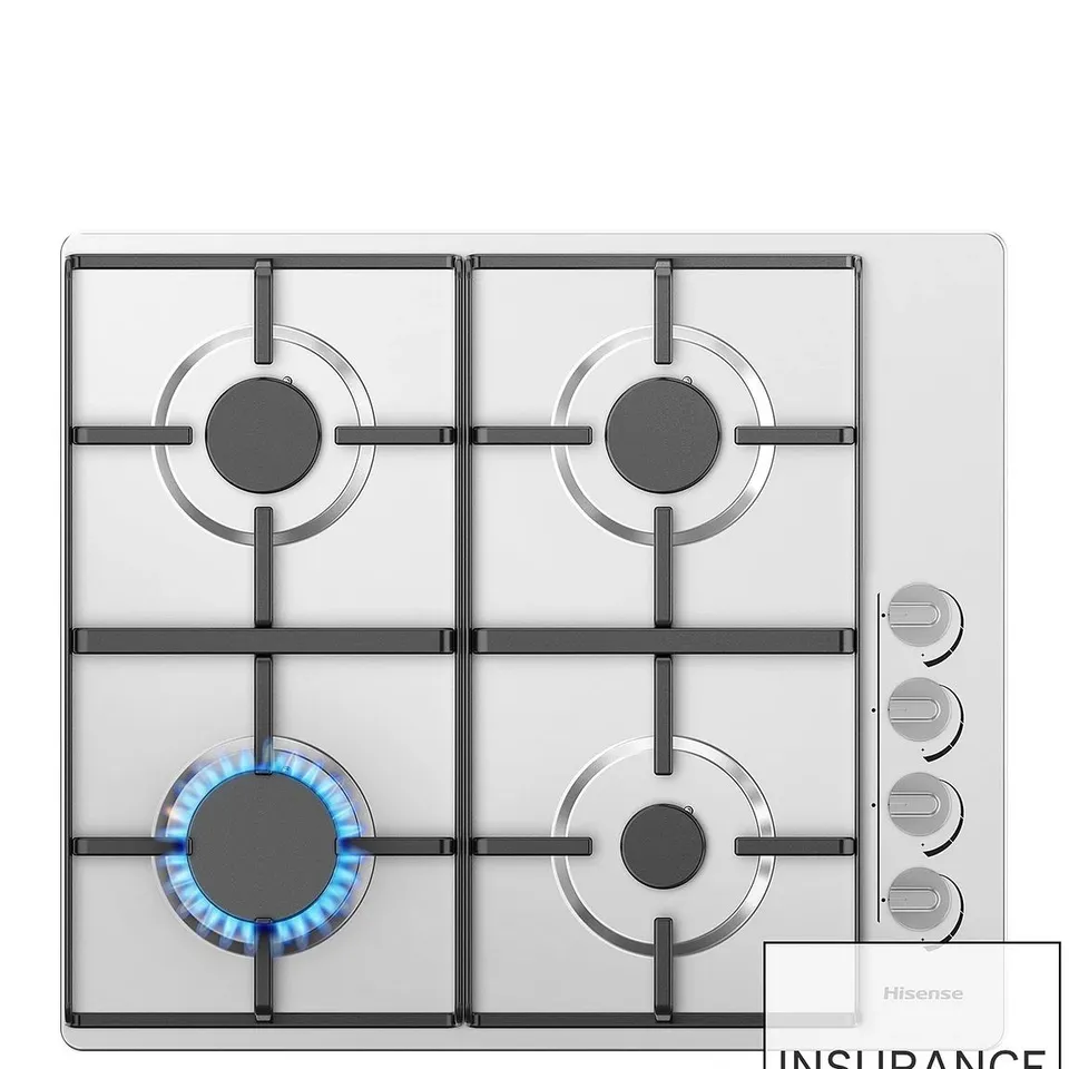 HISENSE GM642XHS 60CM GAS HOB - STAINLESS STEEL - COLLECTION ONLY