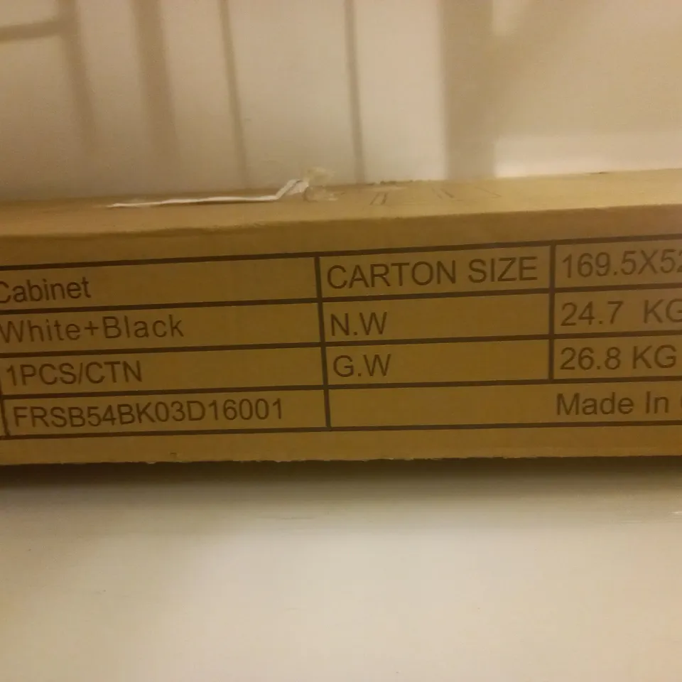 BOXED BONGSHUO CABINET IN BLACK & WHITE - COLLECTION ONLY