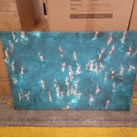 BOXED SWIMMERS CANVAS ART PRINT