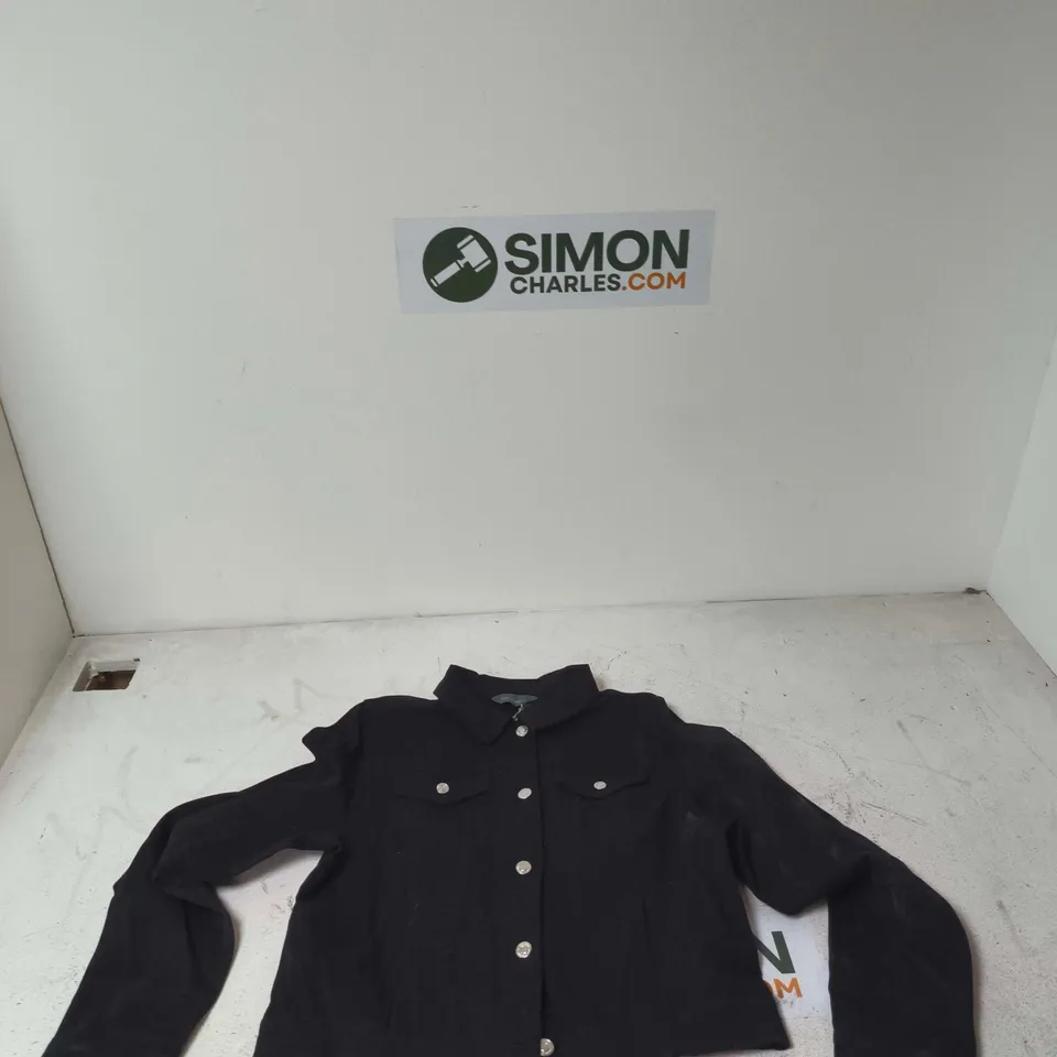 RUTH LANGFORD FASHION BLACK JACKET, BUTTON FRONT UK 16