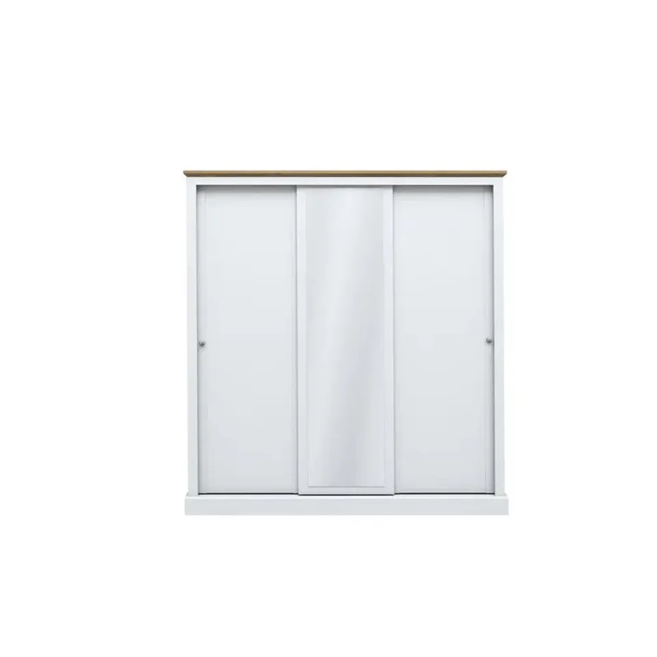 BOXED HARRIET-MARY 3 DOOR SLIDING WARDROBE - WHITE (3 BOXES)