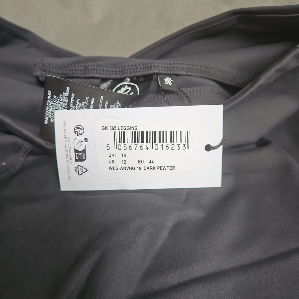 GYMKING DARK PEWTER LEGGINGS SIZE 16 WITH TAGS
