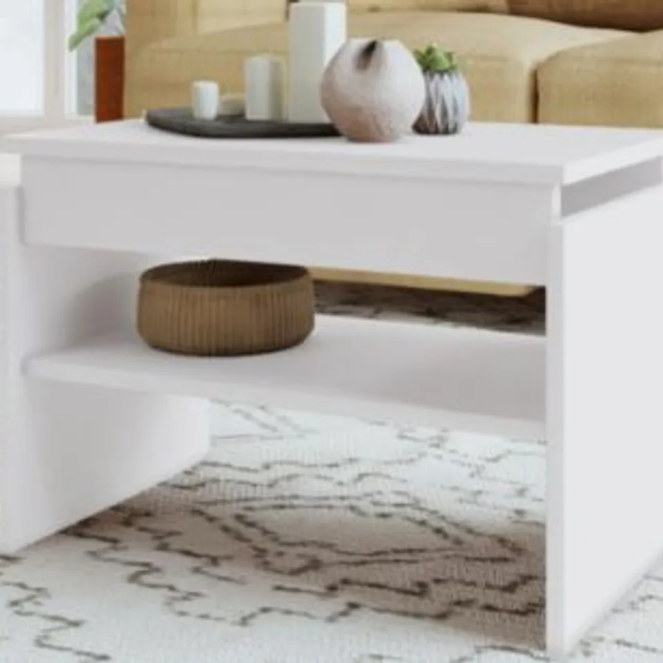 BRAND NEW BOXED OLSEN WHITE WOODEN COFFEE TABLE