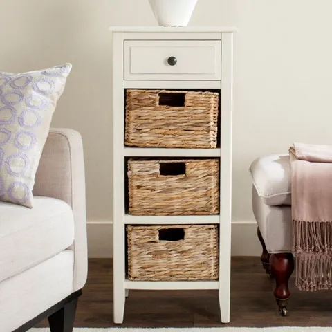 BOXED SILVERVIEW 4 DRAWER 38CM W SOLID WOOD COMBI CHEST (1 BOX)