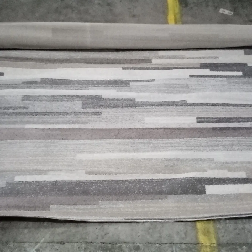 WARLICK MEDIUM GREY/TAN/WHITE RUG 200X275CM