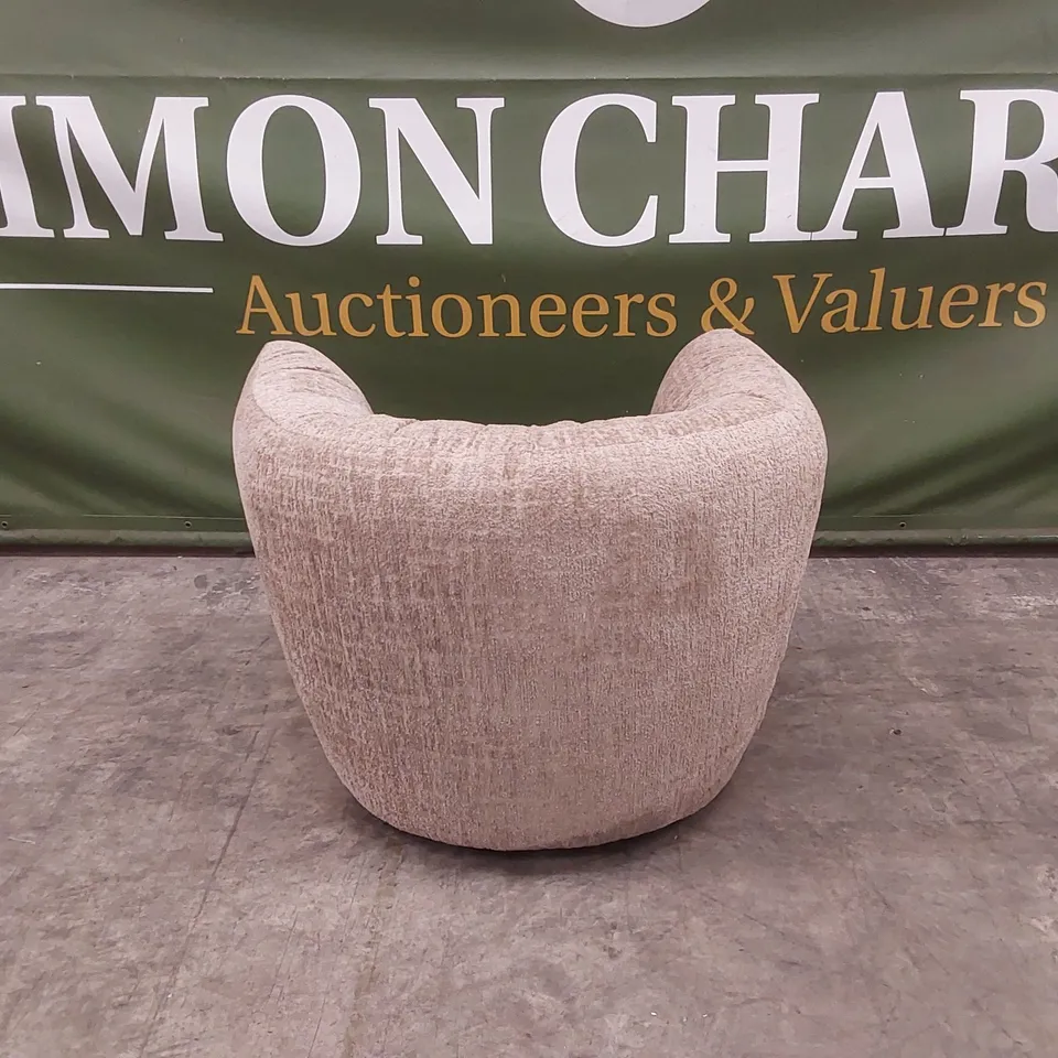 QUALITY DESIGNER ROCHE SWIVEL CHAIR IN OMBRE FABRIC - BEIGE 