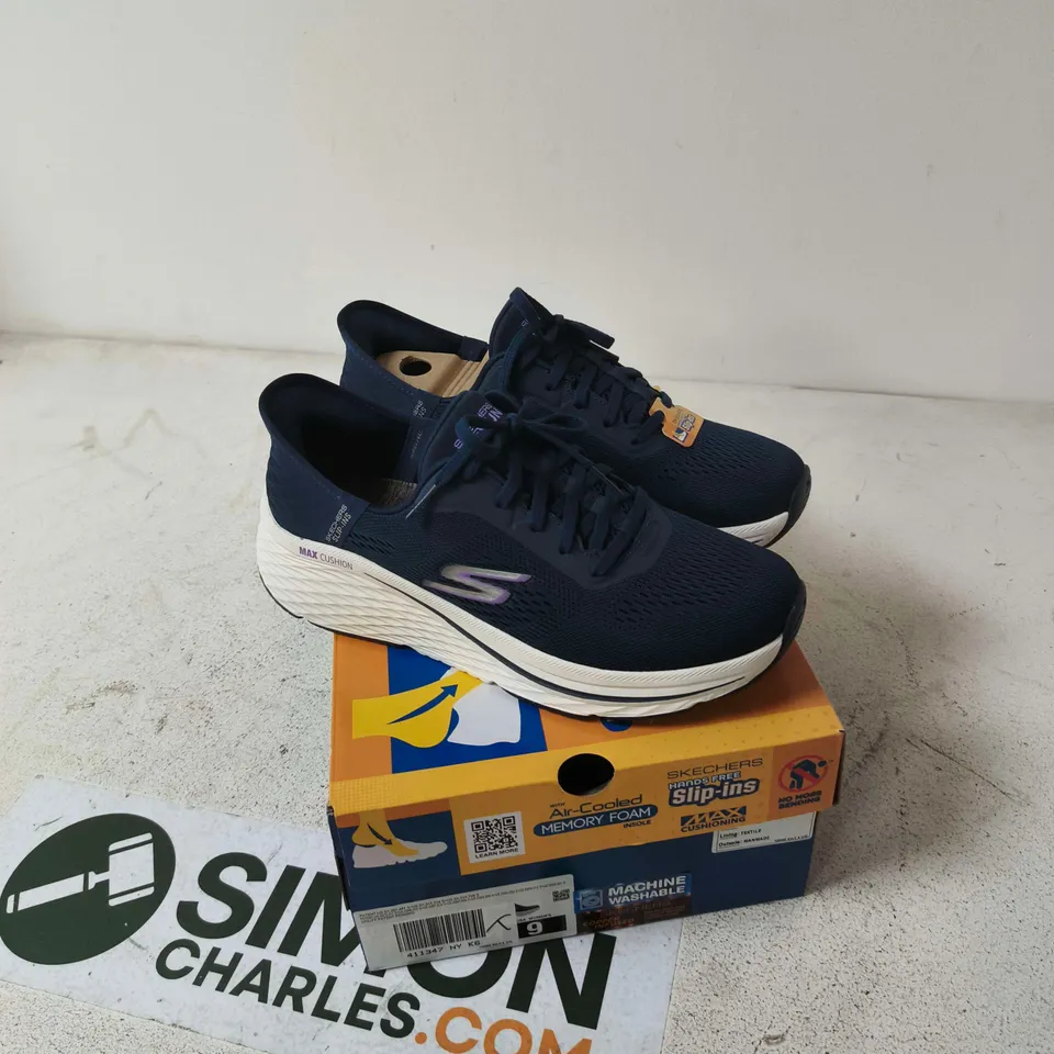 SKECHERS WOMEN’S NAVY SLIP-INS MEMORY FOAM SNEAKERS – UK 7 (US 9)