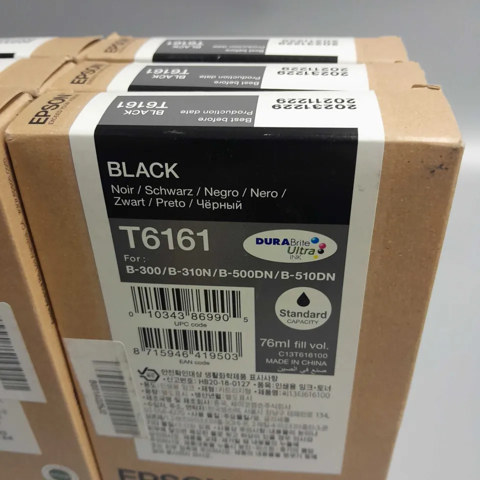 LOT OF 9 EPSON T6161 PRINTER INKS 