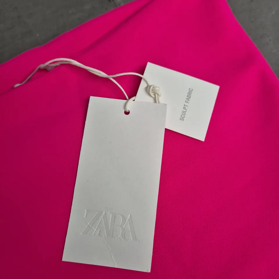 ZARA PINK SCULPT FABRIC ONE-PIECE – UK SIZE M