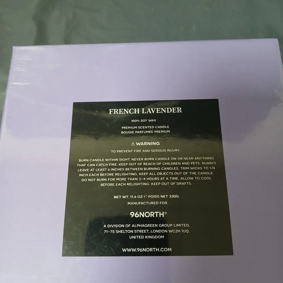 96North French Lavender Scented Candle – 100% Soy Wax (330 g)