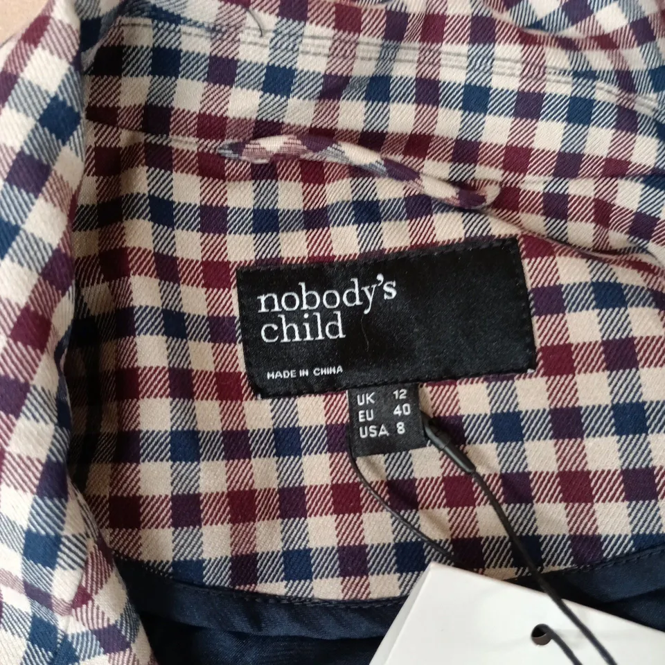 NOBODYS CHILD SINGLE BREASTED GINGHAM BLAZER IN MULTI - UK 12