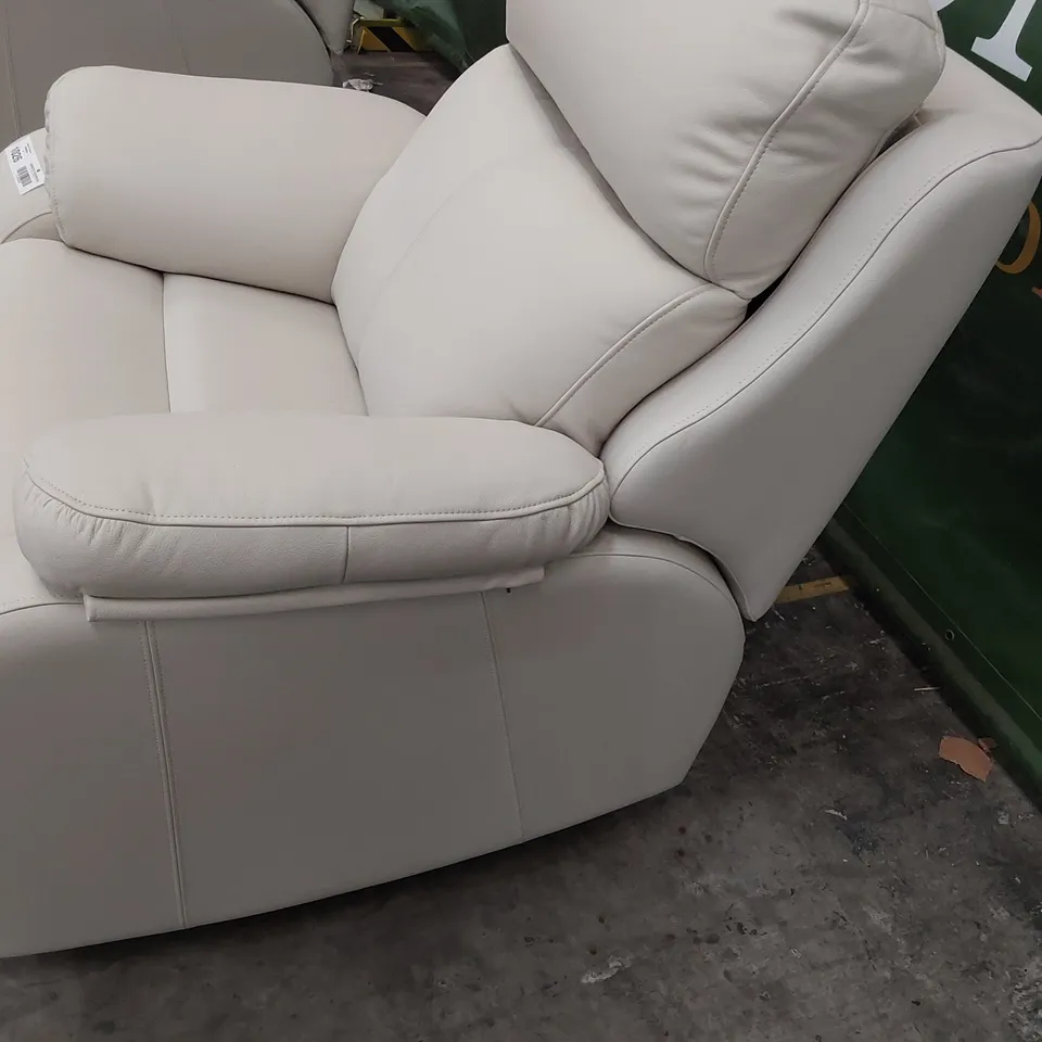 QUALITY BRITISH DESIGNER G PLAN KINGSBURY EASY CHAIR CAMBRIDGE CHALK LEATHER 