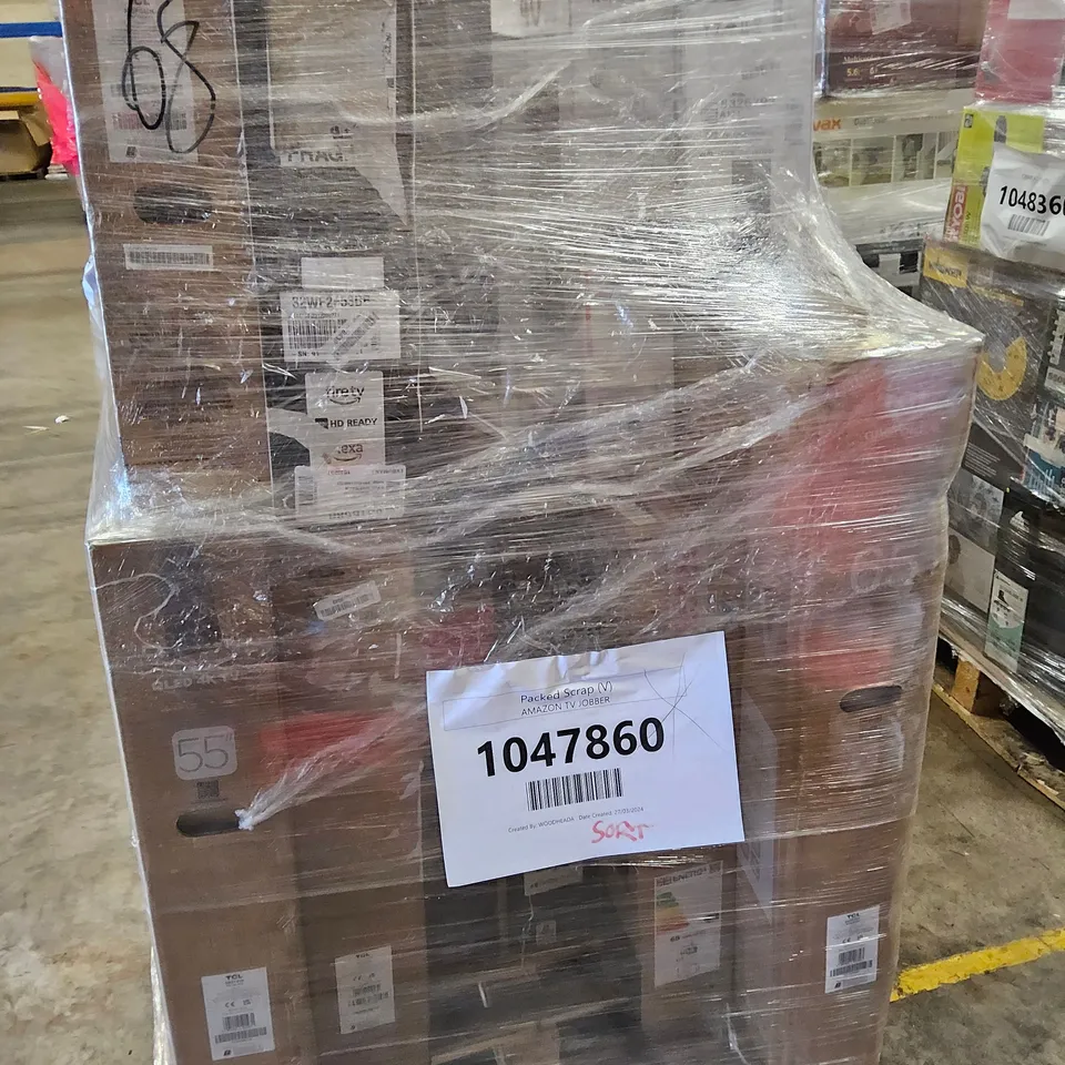 PALLET OF APPROXIMATELY 15 UNPROCESSED RAW RETURN TELEVISIONS TO INCLUDE;