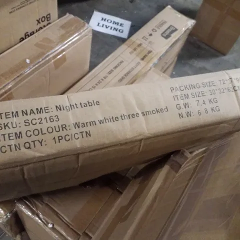 BOXED NIGHT TABLE - WHITE 30×32×62CM