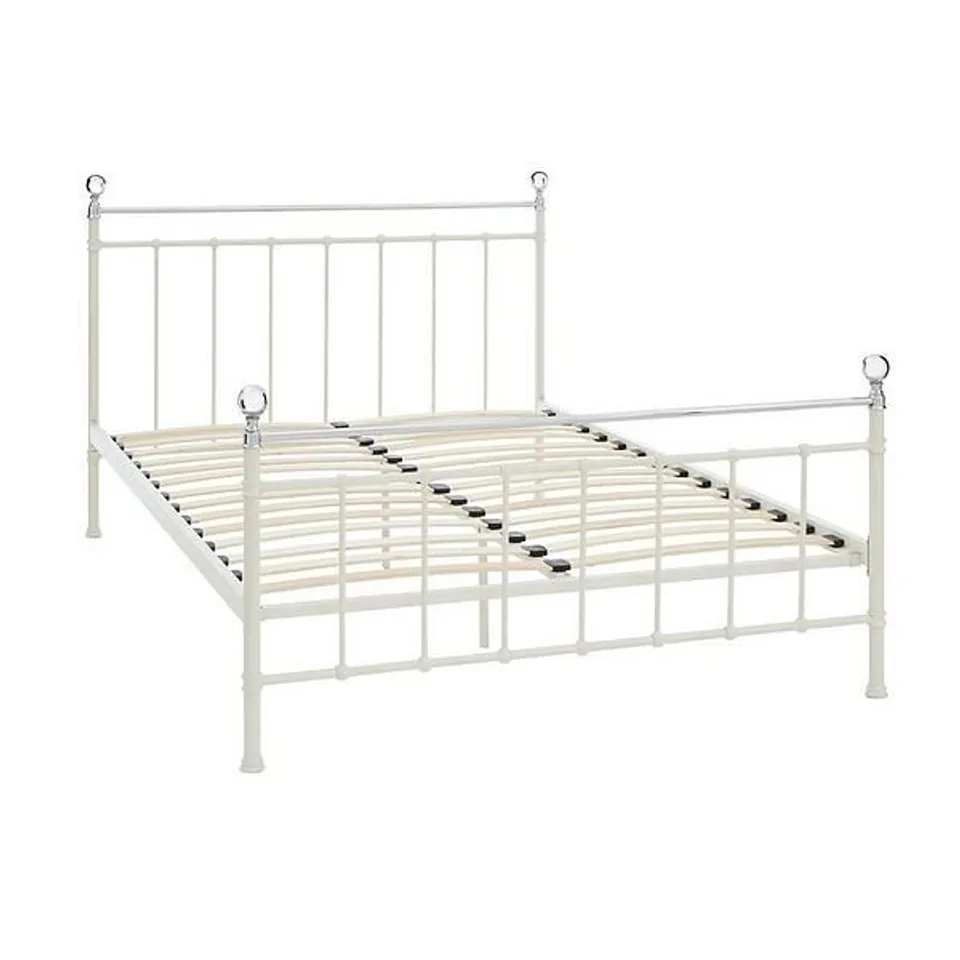 BOXED GRADE 1 FRANCESCA IVORY KING SIZED BED FRAME (2 BOXES)
