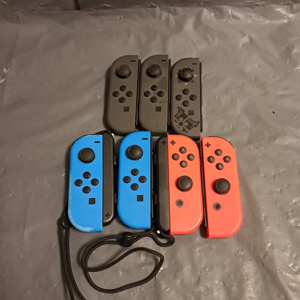 NINTENDO LOT OF 7 JOYCONS FOR SWITCH IN ASSORTED COLOURS
