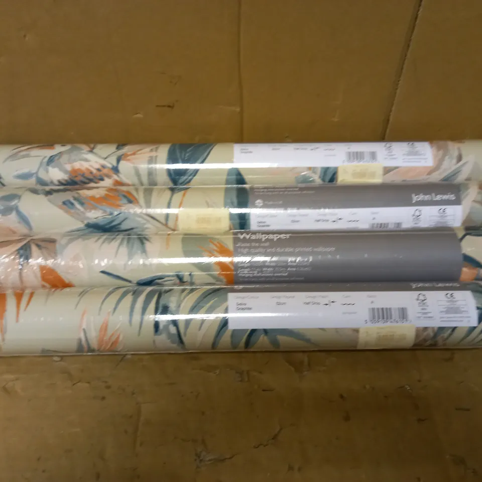 JOHN LEWIS SELVA GRAPHITE WALLPAPER 4 ROLLS