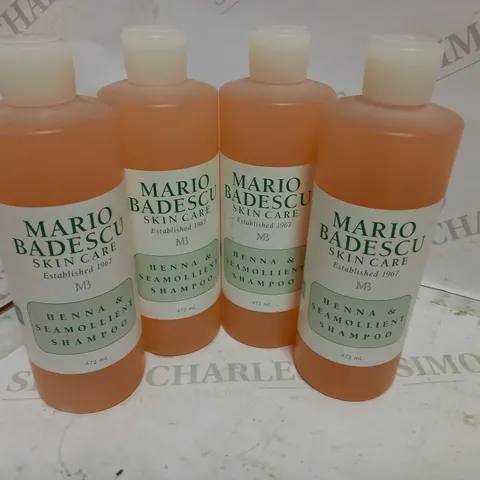 MARIO BADESCU HENNA AND SEAMOLLIENT SHAMPOO 472ml X4