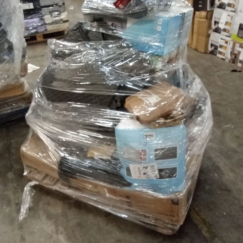 PALLET OF ASSORTED HOUSEHOLD GOODS AND PRODUCTS TO INCLUDE; GYM MATS, PARASOL BASE, PET PRODUCTS ETC