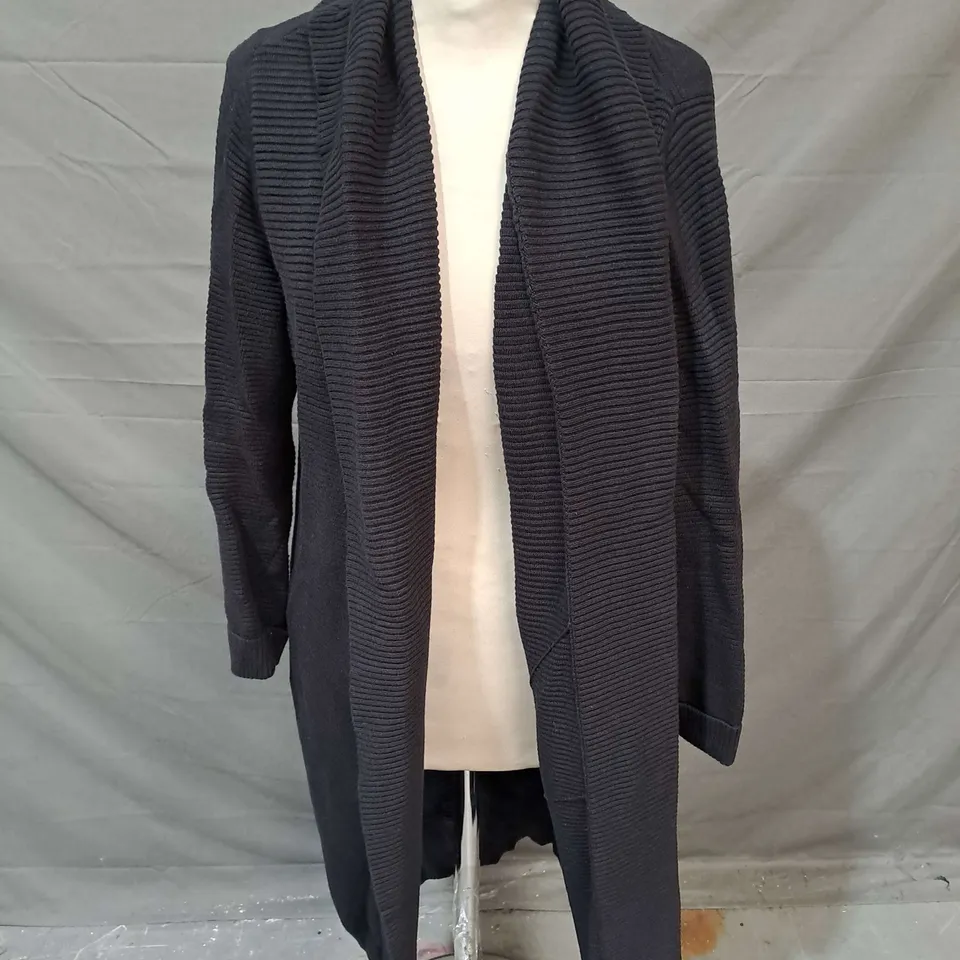 RUTH LANGSFORD OTTOMAN CARDIGAN IN BLACK SIZE S