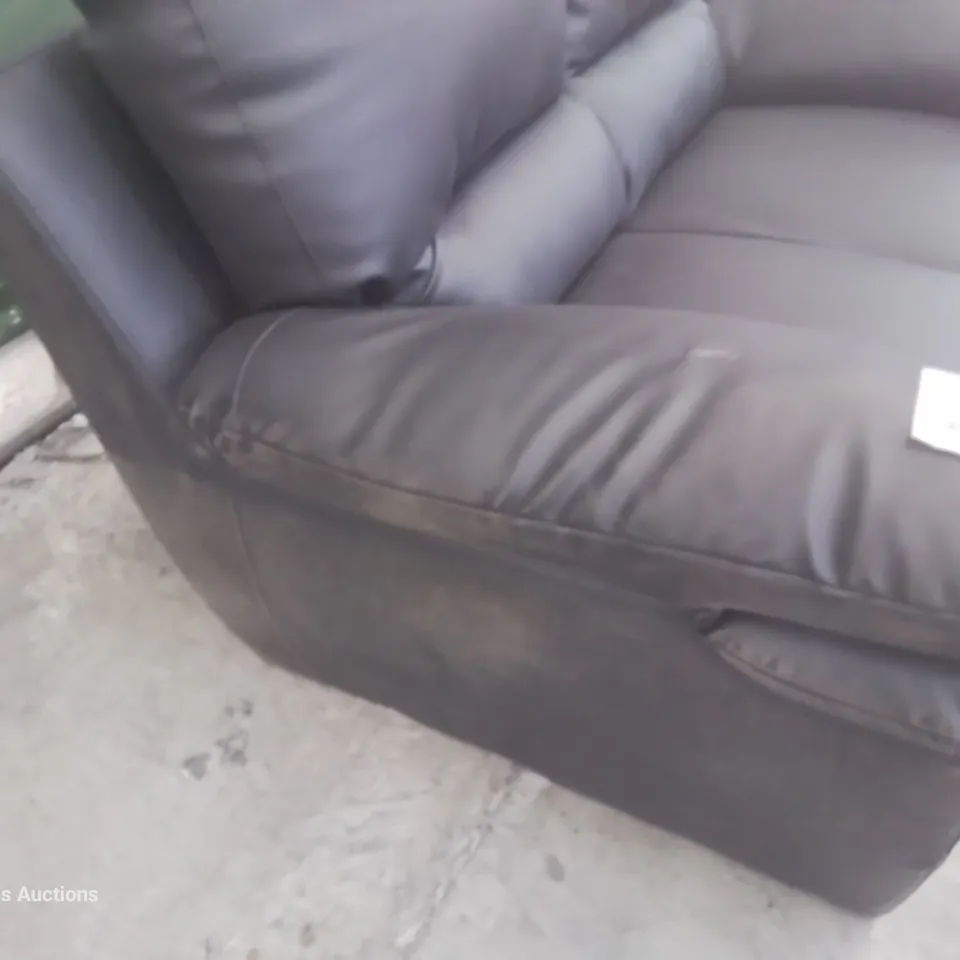 DESIGNER TWO SEATER SOFA BLACK FAUX LEATHER