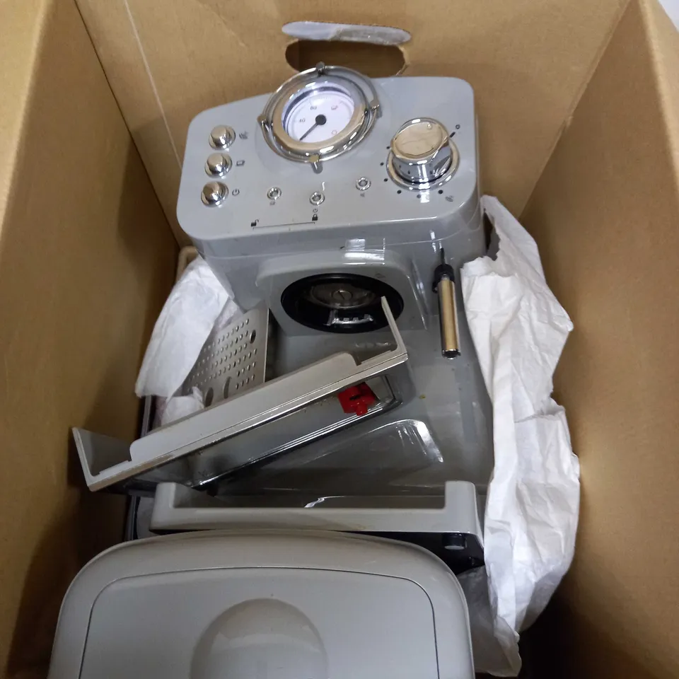 SWAN RETRO PUMP ESPRESSO COFFEE MACHINE - GREY