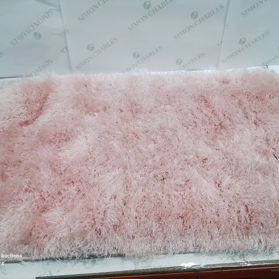 BRAND NEW PACO HOME 300 GLAMOUR PINK/ROSE 60X100CM SHAGGY RUG