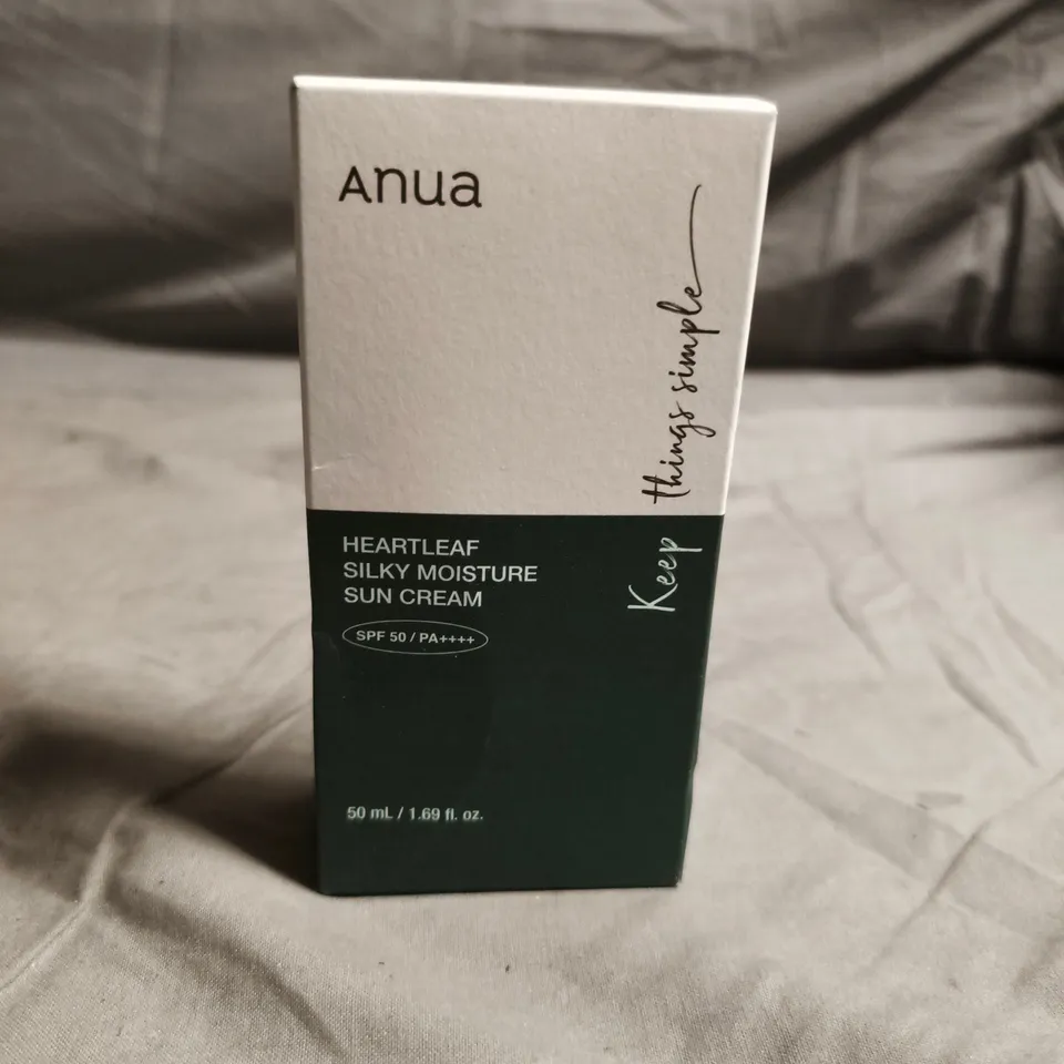 ANUA HEARTLEAF SILKY MOISTURE SUN CREAM – SPF50+ PA++++, 50 ML
