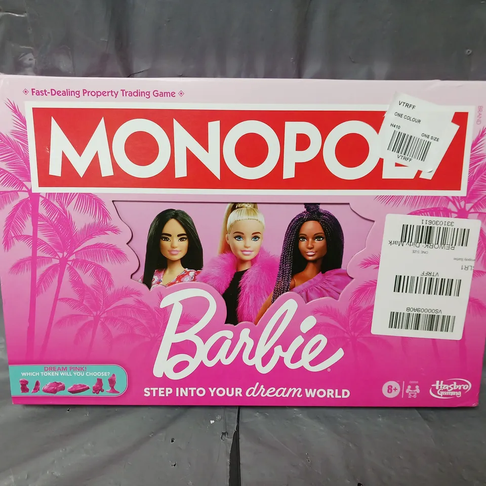 BOXED MONOPOLY BARBIE BOARD GAME  RRP £29.99