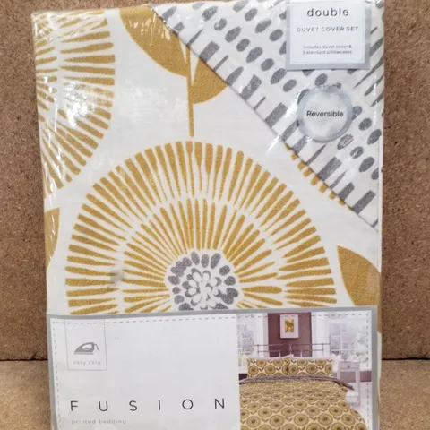 FUSION ADA DOUBLE DUVET COVER SET - OCHRE